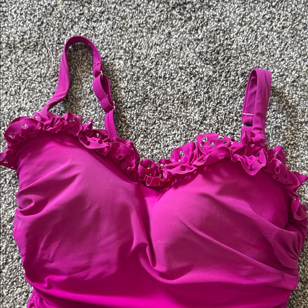 Profile By Gottex Pink One Piece Swimsuit with bra inside